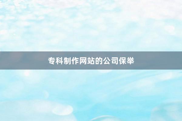 专科制作网站的公司保举